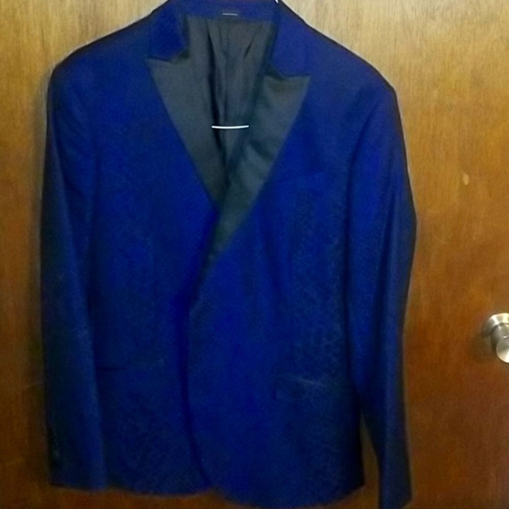 Midnight blue printed blazer